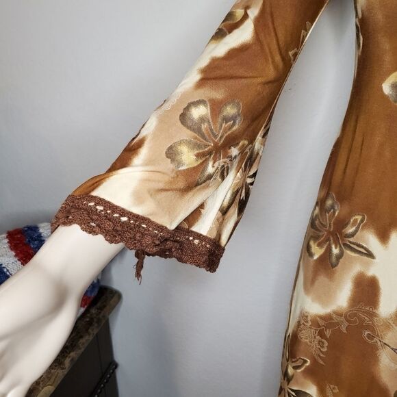 Vintage wild cat Tie-Dye floral midi Dress - Picture 11 of 12